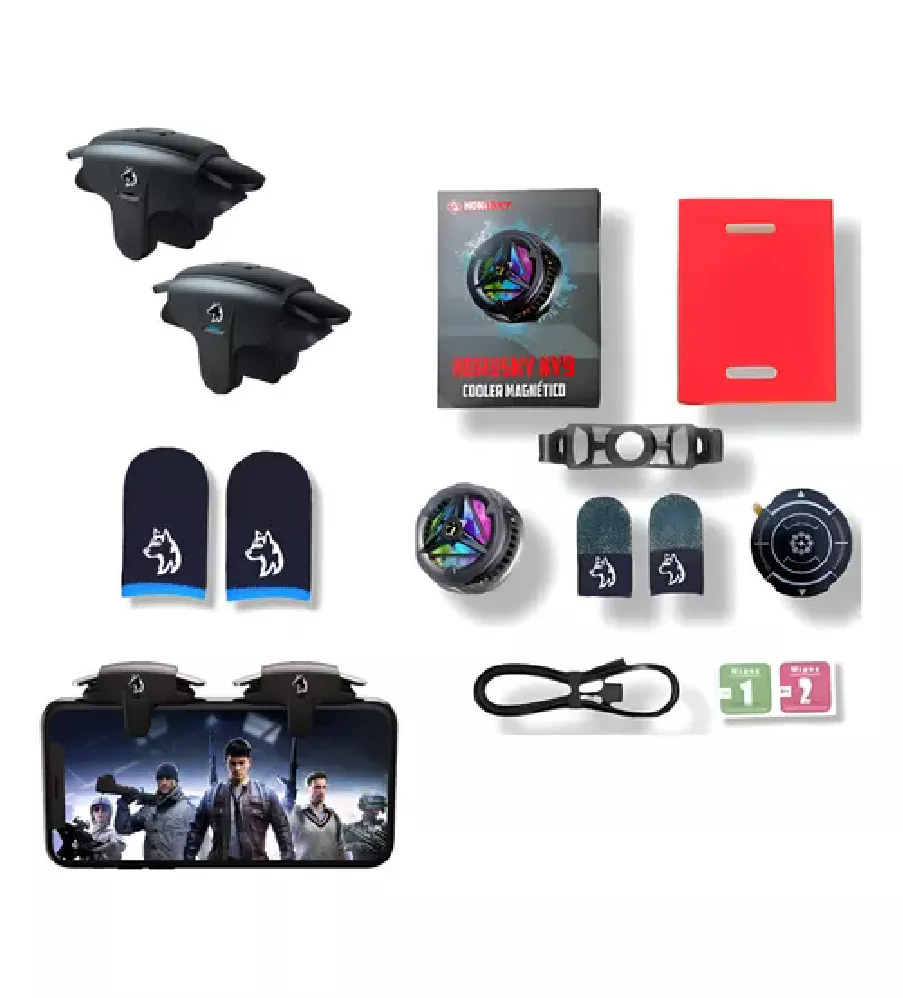 Combo Optimo de Gatillos Electrónicos KY02 y un Cooler Magnético RGB KY09 – Turbo Precisión y Enfriamiento en Free Fire y Call of Duty Mobile