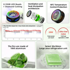 Cooler Magnético Sarafox B8 MAX FunCooler con LED RGB y Disipación de Calor por Semiconductor - Image 4